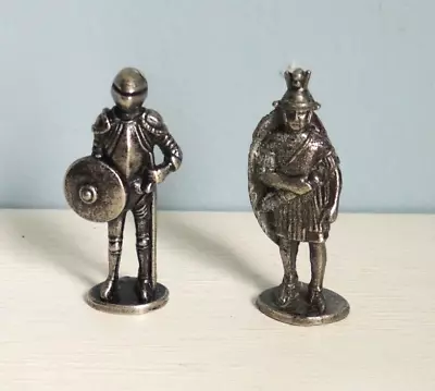 Miniature Knights Metal Figurine Set Armor Swords Shields Conquistador Mini • $8.99