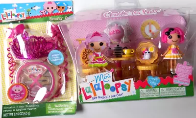 Lalaloopsy Mini Doll Set Crumbs Tea Party W Mouse +Beauty Set W Crown NEW • $37.88