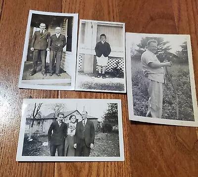 Lot Of 4 Vintage Photographs Of Men/Women/Children Black White  • $9.99