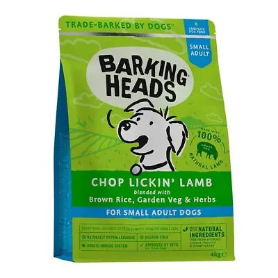 £40.64 • Buy Barking Heads Chop Lickin' Lamb Small Breed Dry Dog Food- 4 Kg