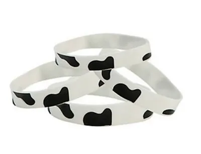 Pack Of 12 - Cow Print Rubber Bracelets - Farm Western Party Bag Fillers • £6.60