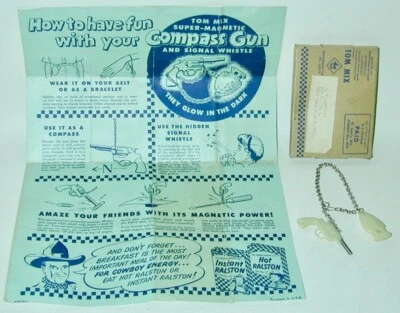 $125 • Buy Tom Mix GID Compass Gun & Signal Arrowhead + Instructions + Mailer/Box 1949