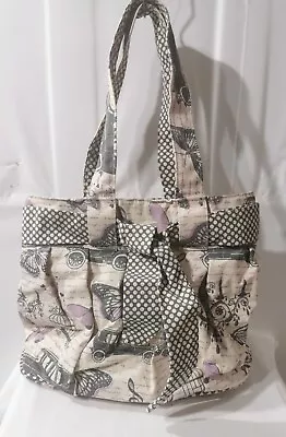 £4.99 • Buy Large Canvas Cotton Slouch Bag With Vintage Car And Butterfly Print