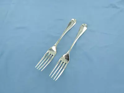 An Antique Pair Of Sterling Silver Old English Dessert Forks. London 1854. • £75