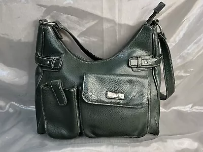 Rosetti Smartlyte Purse Shoulder Bag Zip Top Green Vegan Faux Leather • $15