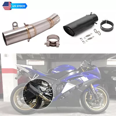 For Yamaha YZF-R6 2006~16 Slip On Exhaust Mid Link Pipe 51mm Muffler Tips Escape • $90