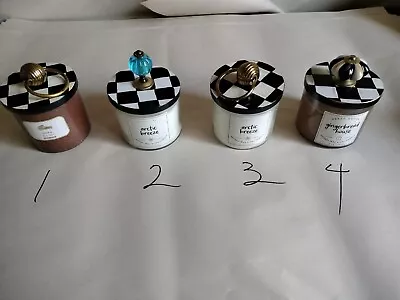 Candles With Lid 3 1/2  + Knob Black Checks Hand Painted Your Choice Racing • £27.55