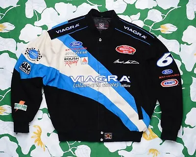 Vintage JH Design Viagra Jacket Medium Mark Martin #6 Roush Racing Ford Gatorade • $250