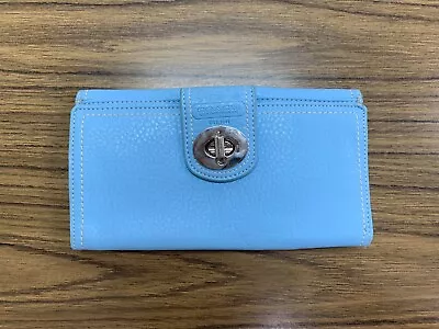 Coach Leatherware Trifold Baby Blue Women’s Wallet Clutch Vintage Aesthetic • $20