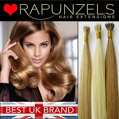 18  Nano Bead WIRE TIPPED Hair Extensions Straight Remy Human Hair RAPUNZELS • £61.99