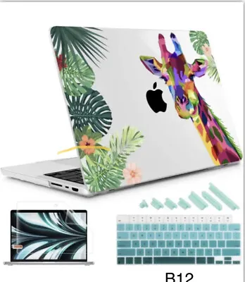 3 Pc Case Keyboard Cover Screen Protector For MacBook Pro 14” Floral Giraffe • $19.98