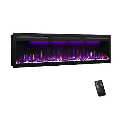 Mystflame 60 Inch Electric Fireplace Recessed And Wall Mounted Slim Electric... • $850.49