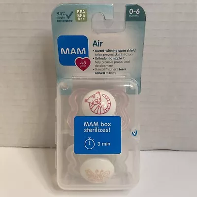 Mam Air 0-6m Girls 2 Pack Orthodontic Pacifier Sterilizer Carrying Case New • $7.50