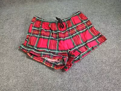 Pink Victoria's Secret Woman Pajama Shorts Christmas Large RedMulti Check Lounge • $8.99