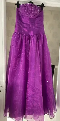 £25 • Buy Ladies Teen Beautiful Purple Fully Lined Party, Prom, Evening Dress  - Size 10