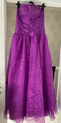 £19.99 • Buy Ladies Teen Beautiful Purple Fully Lined Party, Prom, Evening Dress  - Size 10