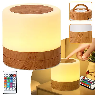 LED Night Light Touch Bedside Lamp RGB Remote Control Table Lamp USB Desk Light • $17.90