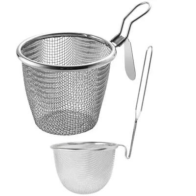  Cooking Strainer Ladle Spoon Cold Plunge Deep Fry Basket Mesh Lo Mein • £12.48