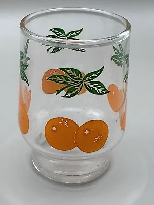 Anchor Hocking Orange Juice Glass Footed Vintage 3 Inches Tall • $8
