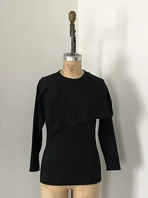 Black Asymmetric Garcon Des Garcons Long Sleeve Draped Top La Garconne S • $89