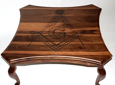 Massive Masonic Walnut Handmade Table 35x35 Freemason Ring Lodge Knights Templar • $3100