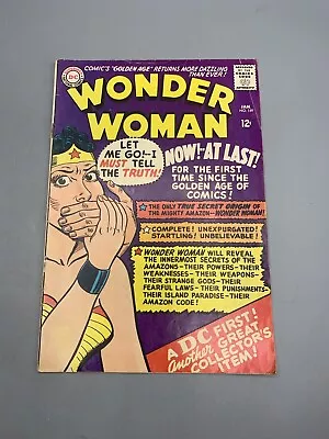 Wonder Woman #159 DC Comics January 1966 Origin Story Retold • $189.95