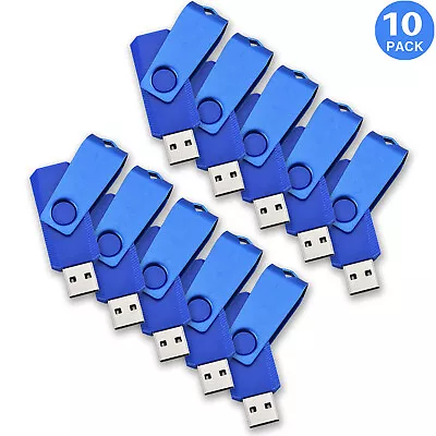All Blue 2GB USB Flash Drives Thumb PenDrive Metal Swivel Memory Stick Drive Lot • $39.99