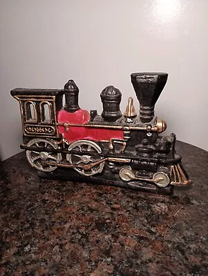 Vintage 10 X 6  Metal Cast Iron Locomotive Train Door Stop • $20