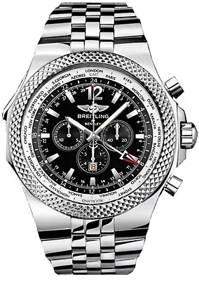 Breitling Bentley Gmt Chronograph Black Dial Special Edition Watch A4736212/b919 • $10161.58