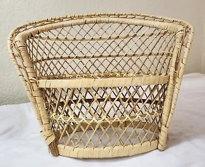 Double Wicker Doll Chair Love Seat Plantation Style VTG [9.5  High X 13  Wide] • $10