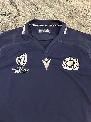 Scotland Rugby Macron 2023 World Cup Home Shirt. Mint Condition Large RRP £83 • £39.99