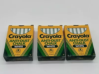 Vintage Crayola Anti-Dust White Chalk 1988 Binney & Smith #1402 Lot Of 3 • $25