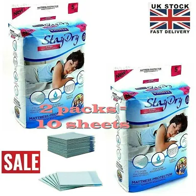 £7.49 • Buy Incontinence Bed Pads Absorbent Mattress Protector Cover Sheet Topper 10 Pack