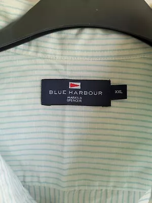 M&D Blue Harbour Blue And White Pinstripe Short Sleeve Button Up Shirt XXL... • £5