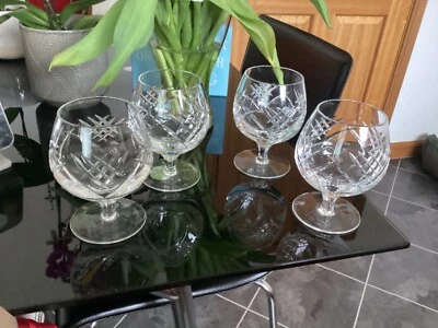 £18 • Buy Edinburgh Crystal Lion Mark Brandy Balloon Glasses 19.5 Cm Tall X 4 Excellent