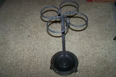 Ornate Cast Iron Base/Wrought Iron Barley Twist Riser And Top Umbrella Stand • $150