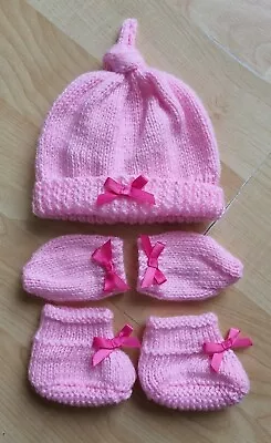 £5.99 • Buy HAT, MITTENS & BOOTEES Set To Fit 17-19 Inch Baby Doll/Baby Annabell (20)