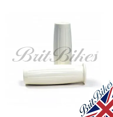 Handlebar Grips 1  Amal 366 Style White Triumph Custom Cafe Racer - 366/012w • $14.92