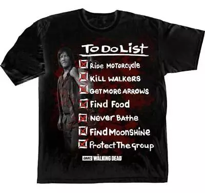 The Walking Dead Daryl Dixon To Do List T-shirt Official Licensed Funny OOP • $14.95