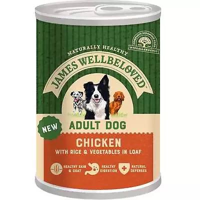 James Wellbeloved Dog Food Chicken & Rice Adult Wet 400g X 12 Tins Cans Natural • £33.39