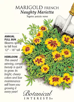 Naughty Marietta French Marigold Seeds - 500 Mg - Botanical Interests • $2.49