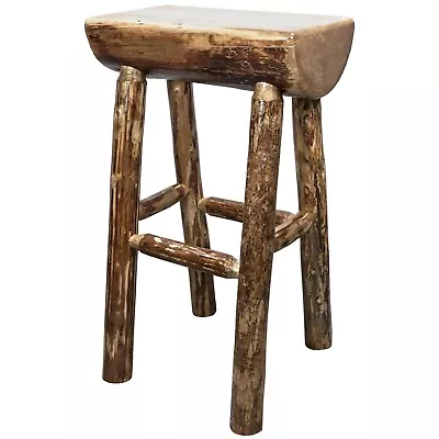 HALF LOG Bar Stool Rustic Backless Stools Lodge Cabin 30  Barstools • $409