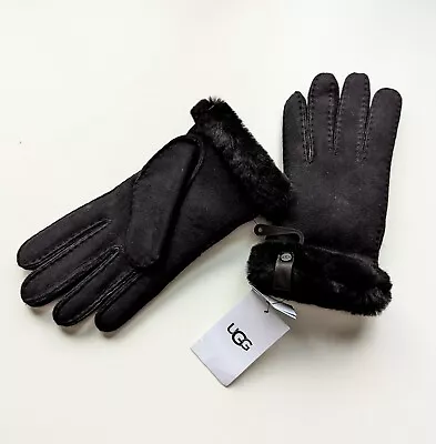 Brand New UGG Women's Shorty Glove M Leather Trim Sheepskin Handmade UK Stock • £79.99