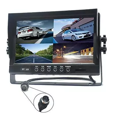  9  TFT LCD Car Rearview Quad Split MonitorRemote Control 4 Channels 4-PIN  • $101.14