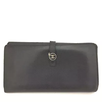 CHANEL Coco Button Leather Long Bifold Wallet Purse/1Y0198 • $5.50