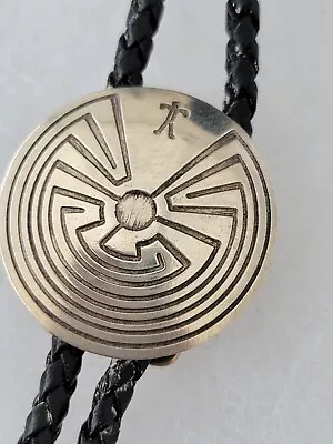 Man In The Maze Vintage Hopi Sterling Silver Bolo Tie 36 In Overlay Design • $189.99