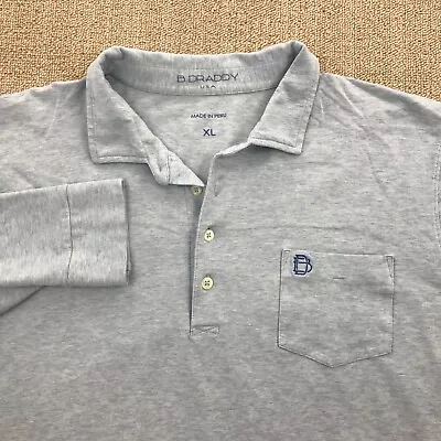 B Draddy Polo Shirt Mens Extra Large Blue Stretch Pima Cotton Golf Long Sleeve • $20