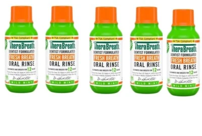 $19.99 • Buy 5X TheraBreath TSA Compliant Fresh Breath Oral Rinse Mild Mint 3 Oz EXP 12/2025