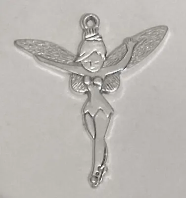 £1 • Buy Large Tinkerbell Tinker Bell Fairy Pendant Charm Silver