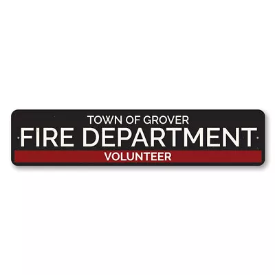 Personalized Fire Department Volunteer Town Name Location Metal Decor Sign • $26.33